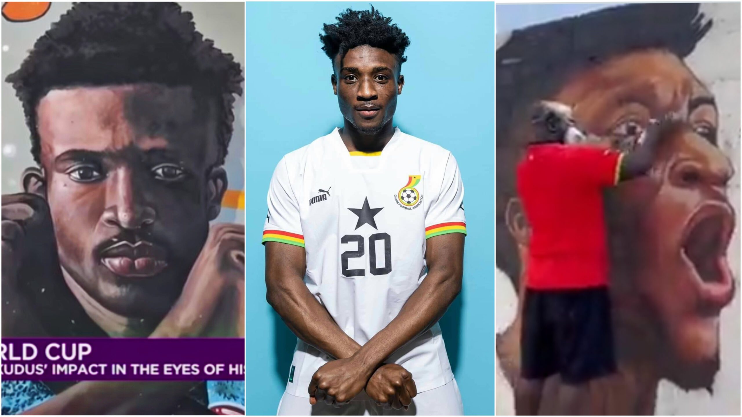 Kudus Honored With Mural In His Hometown, Family Excited After Scoring For Ghana