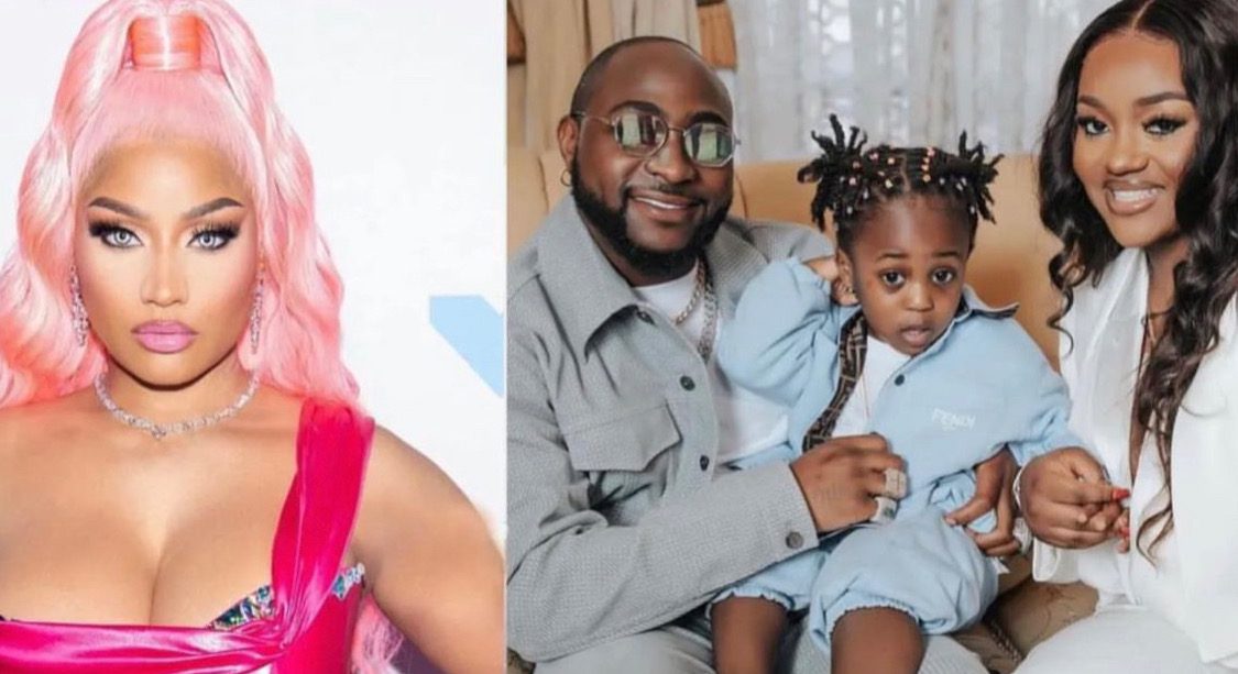Popular American rapper, Nicki Minaj has sent a condolence message to Nigerian singer Davido and his fiancée, Chioma, following the death of their son, Ifeanyi. 