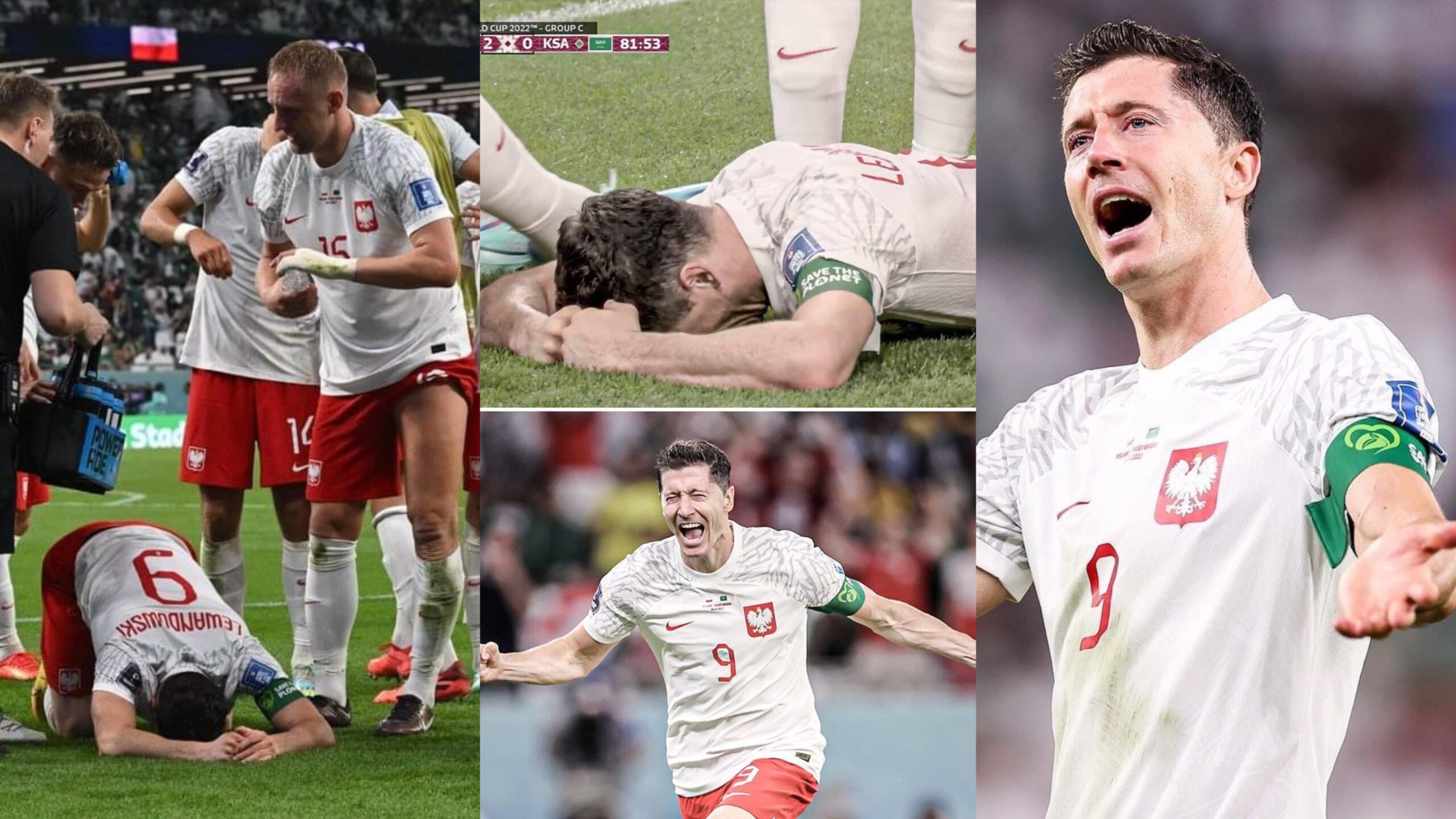 Lewandowski Breaks Down In Tears After Scoring His First World Cup Goal, Equals Pele’s Record