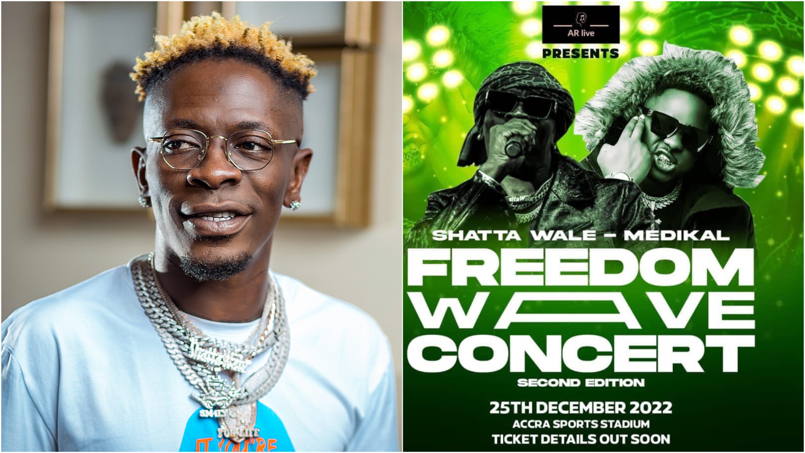Shatta Wale & Medikal Announces Freedom Wave Concert 2 After Wizkid Failed To Fill Accra Sports Stadium.