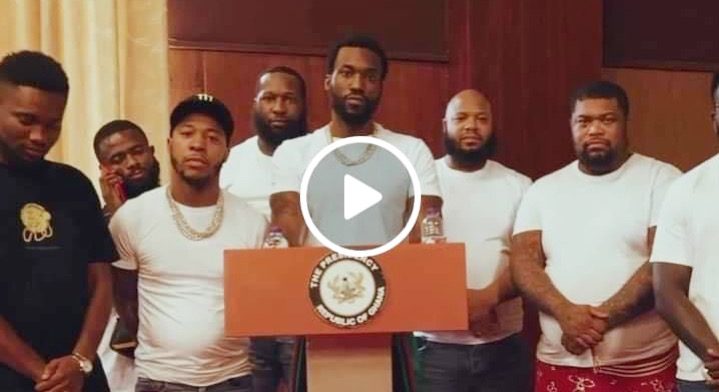 ‘Our Leaders Are Clowns’ - Ghanaians React to Meek Mill's Music Video Shot At The Jubilee House During His Visit To President Akuffo Addo