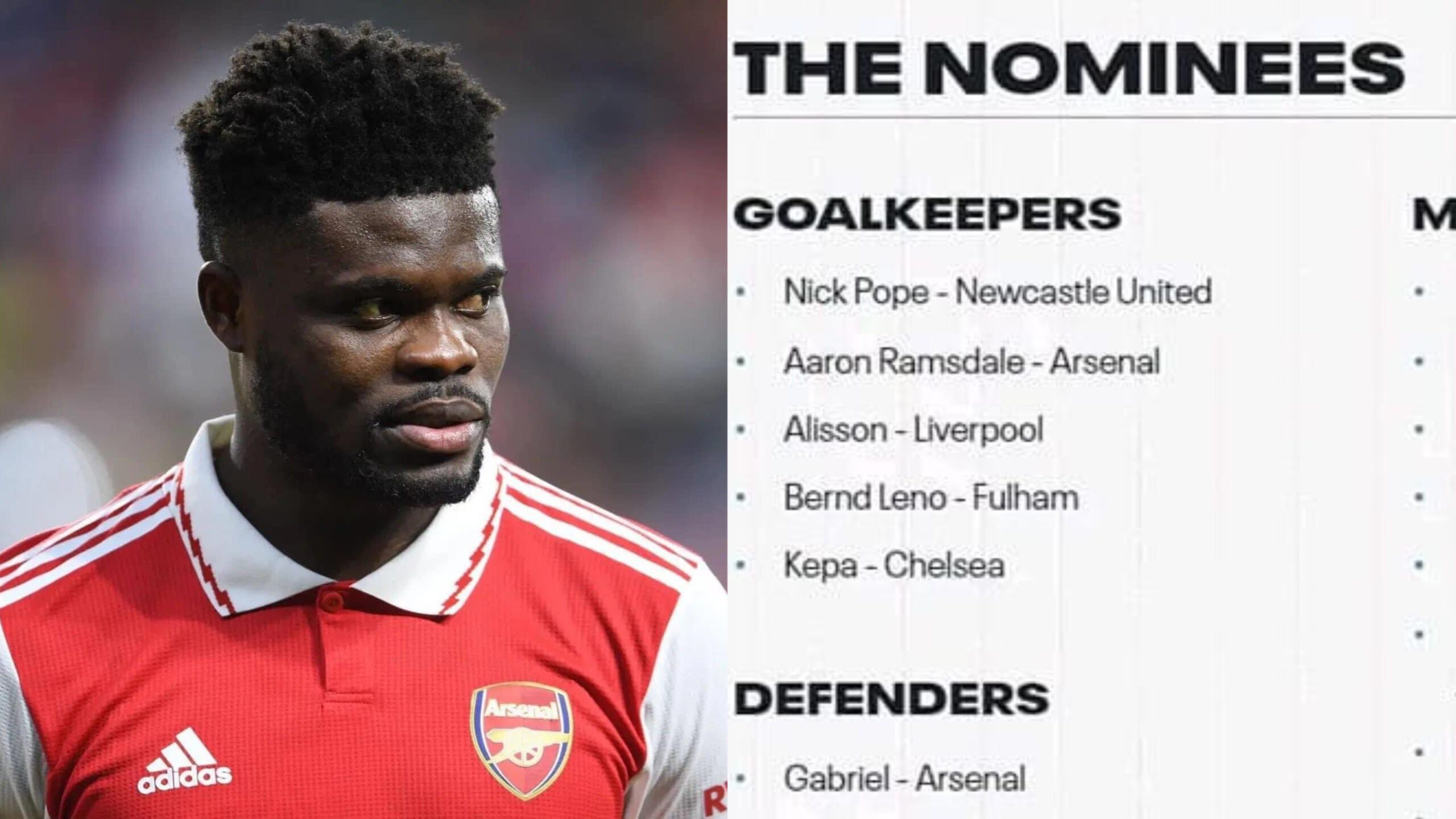 Thomas Partey Misses Out On The List Of Nominees For The 2023 Premier League Team Of The Season