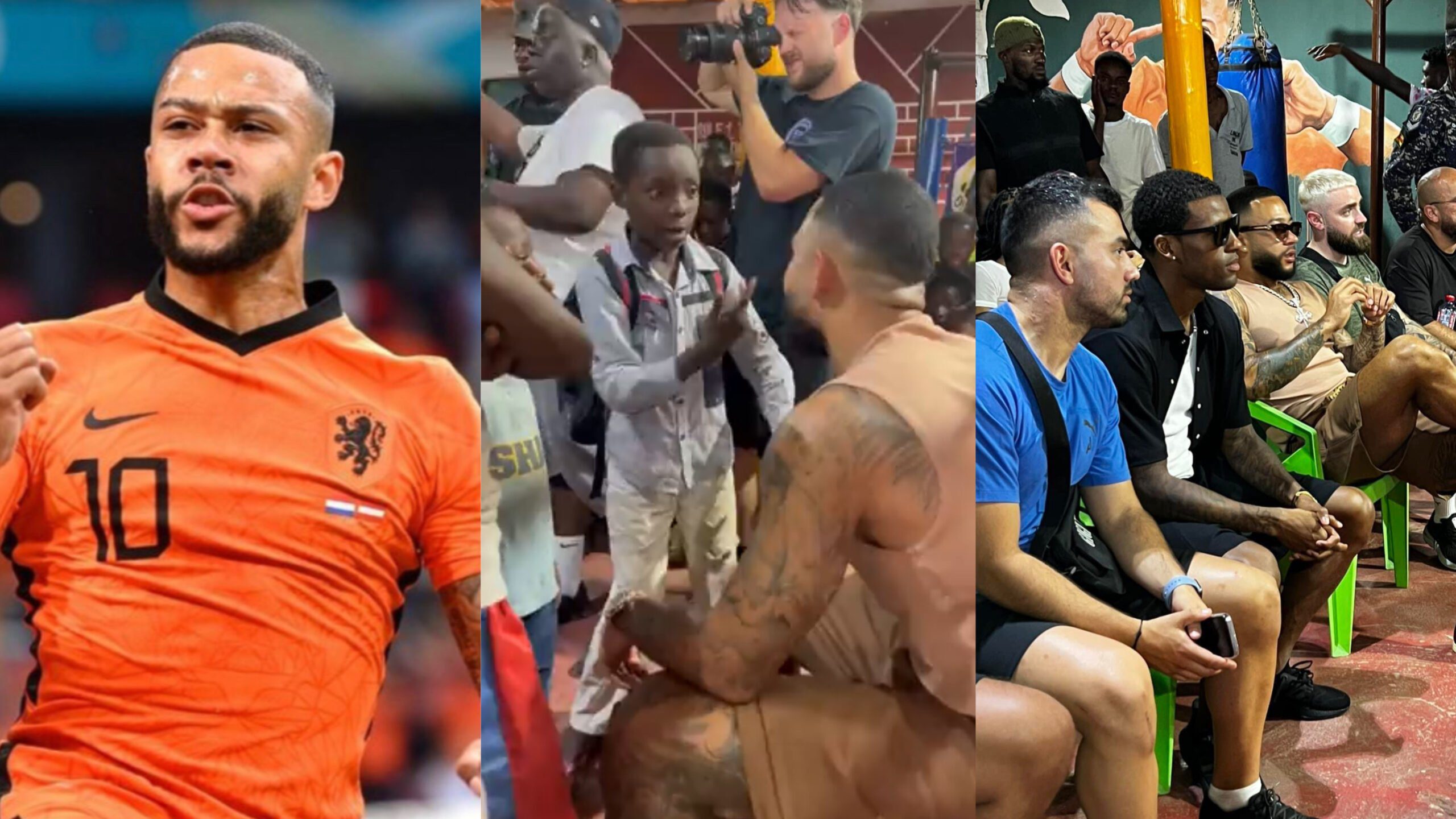 Wijnaldum and Memphis Depay in Ghana donate to Accra boxing gyms