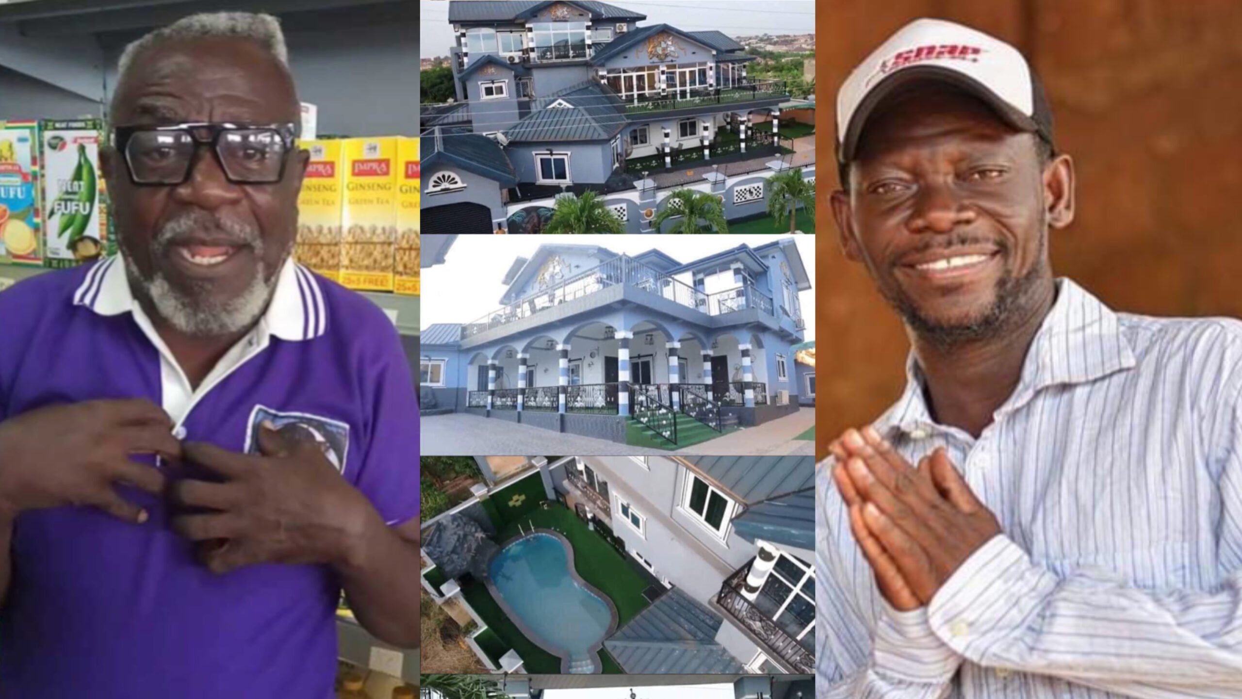 Pray to God to give you such property - Agya Koo replies Oboy Siki for claiming he built his mansion with NPP money