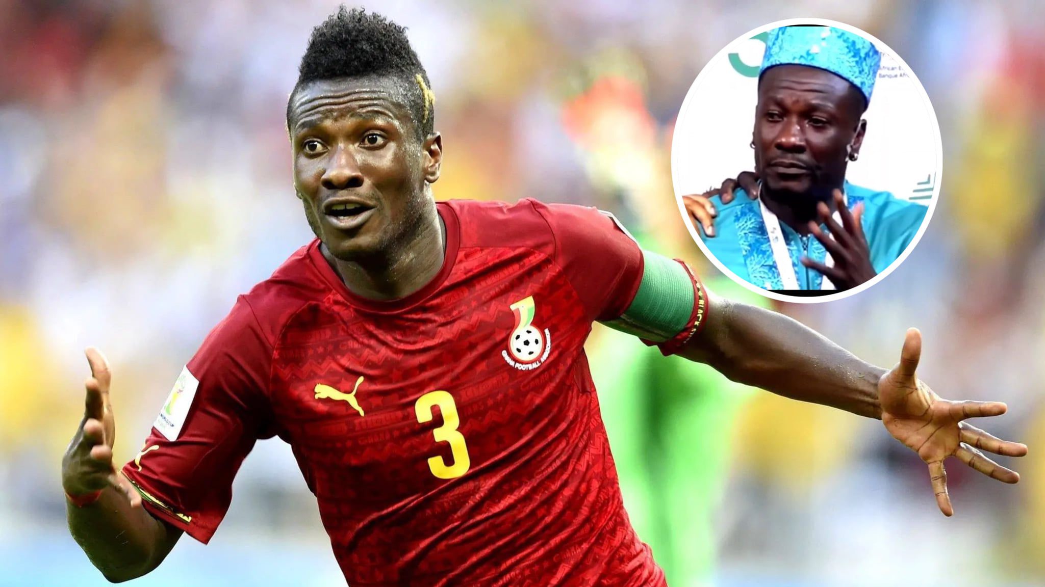 Asamoah Gyan in tears as he announces his retirement from professional football
