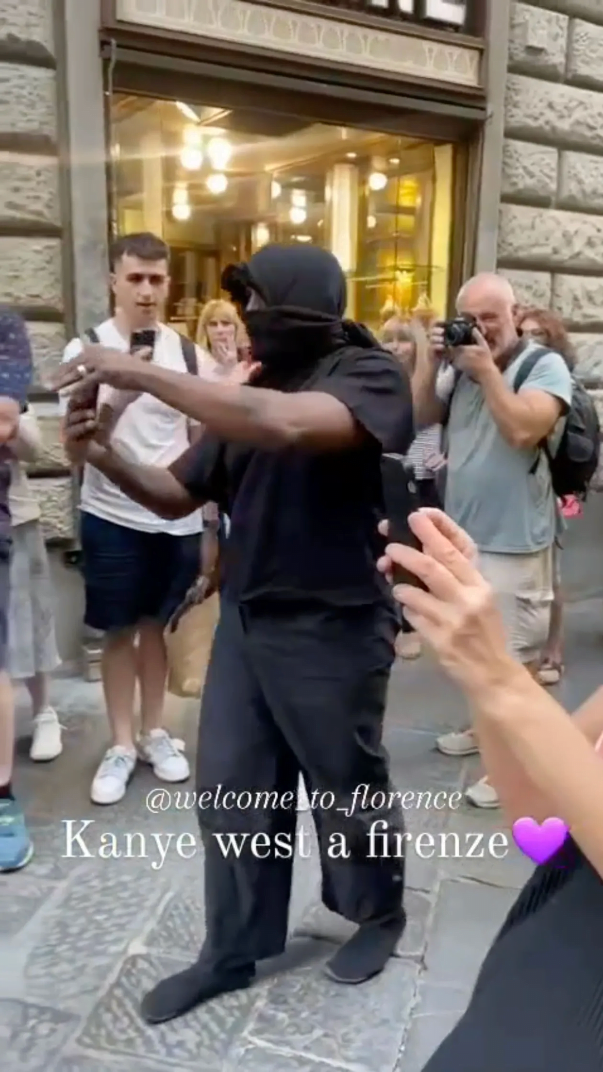 Kanye West taking Bianca photos in Florence, Italy