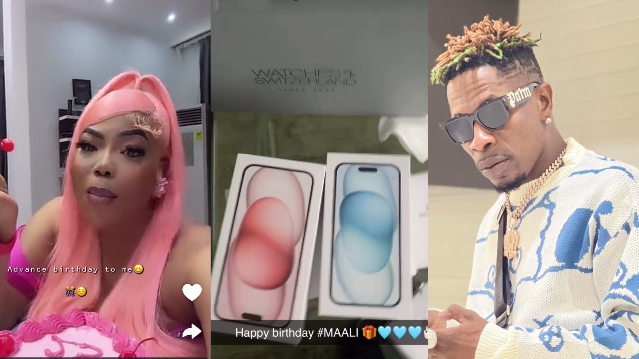 Shatta Wale Surprises Girlfriend With Two iPhone 15s And Rolex Worth Over £9200