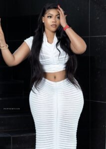 Maali Della Tetteh, the girlfriend of Ghanaian dancehall star Shatta Wale, during a public appearance.