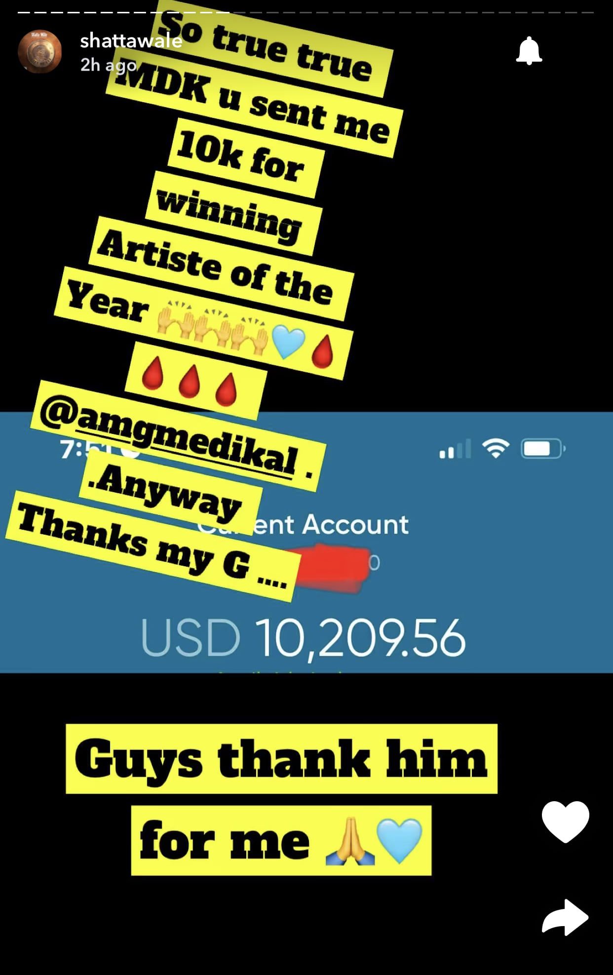 Medikal gift Shatta Wale $10,000