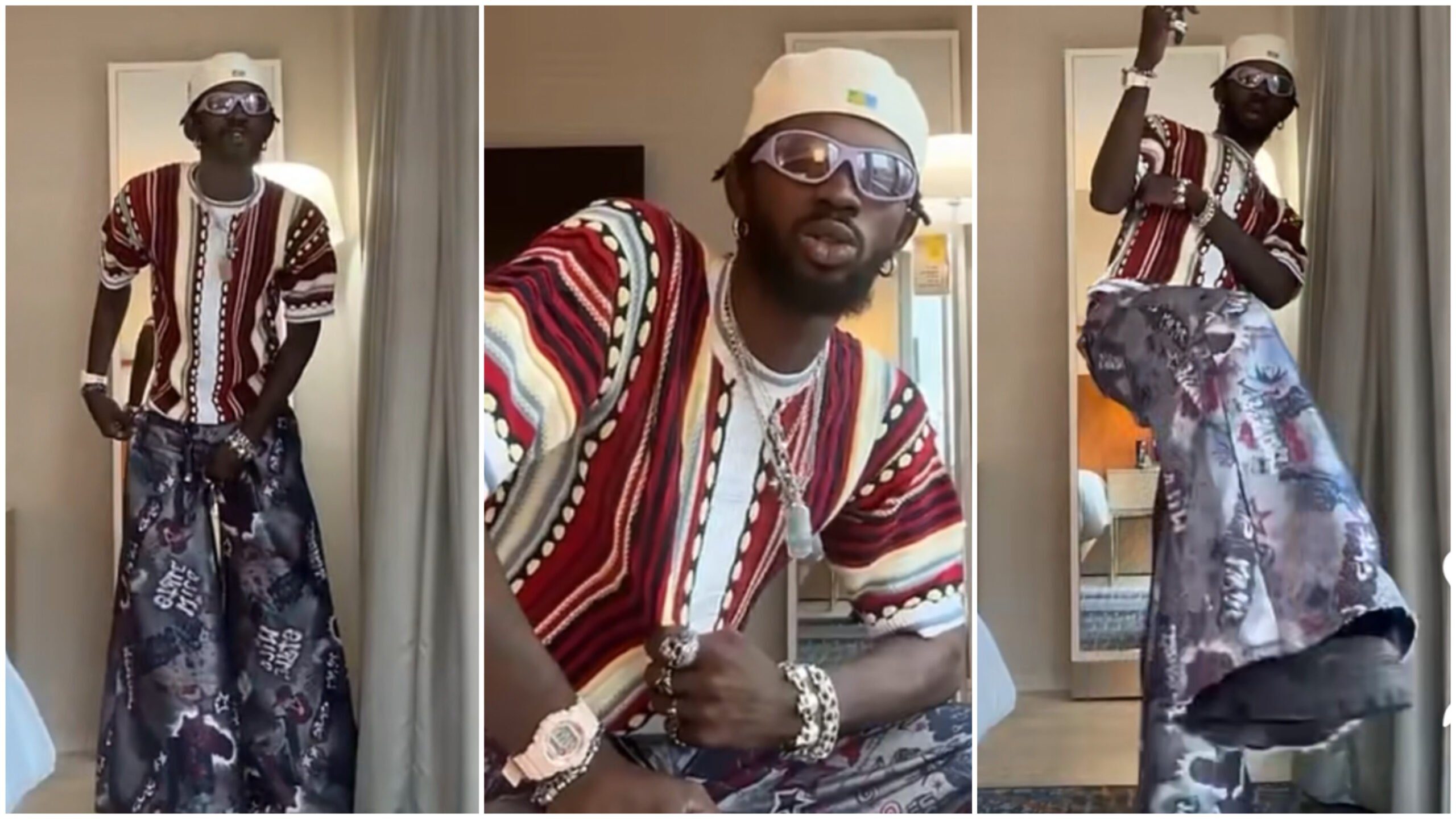 Black Sherif outfit dressing video