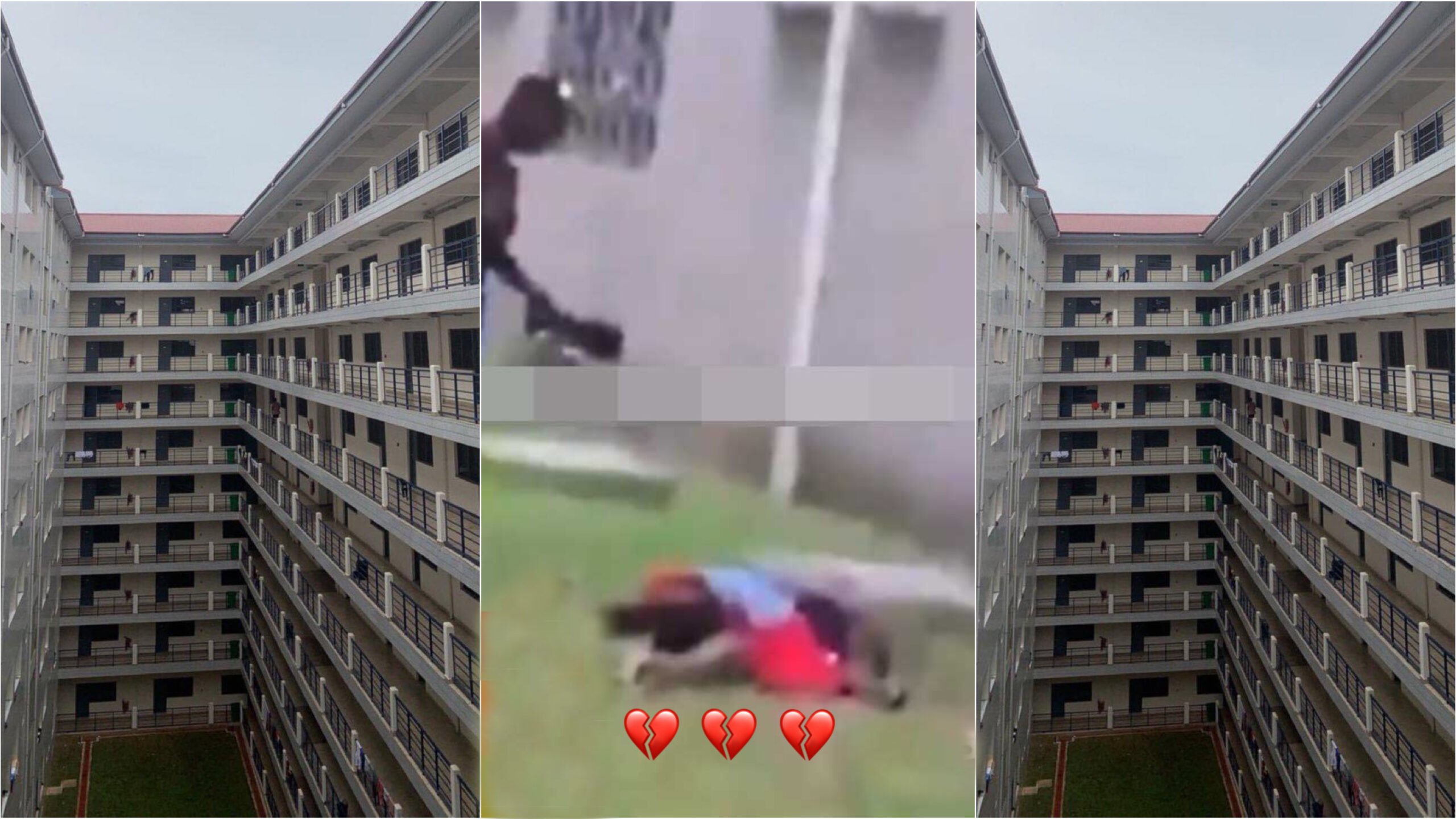 UPSA Cleaner Dies After Jumping From The 7th Floor When Caught Trying To Rape A Student