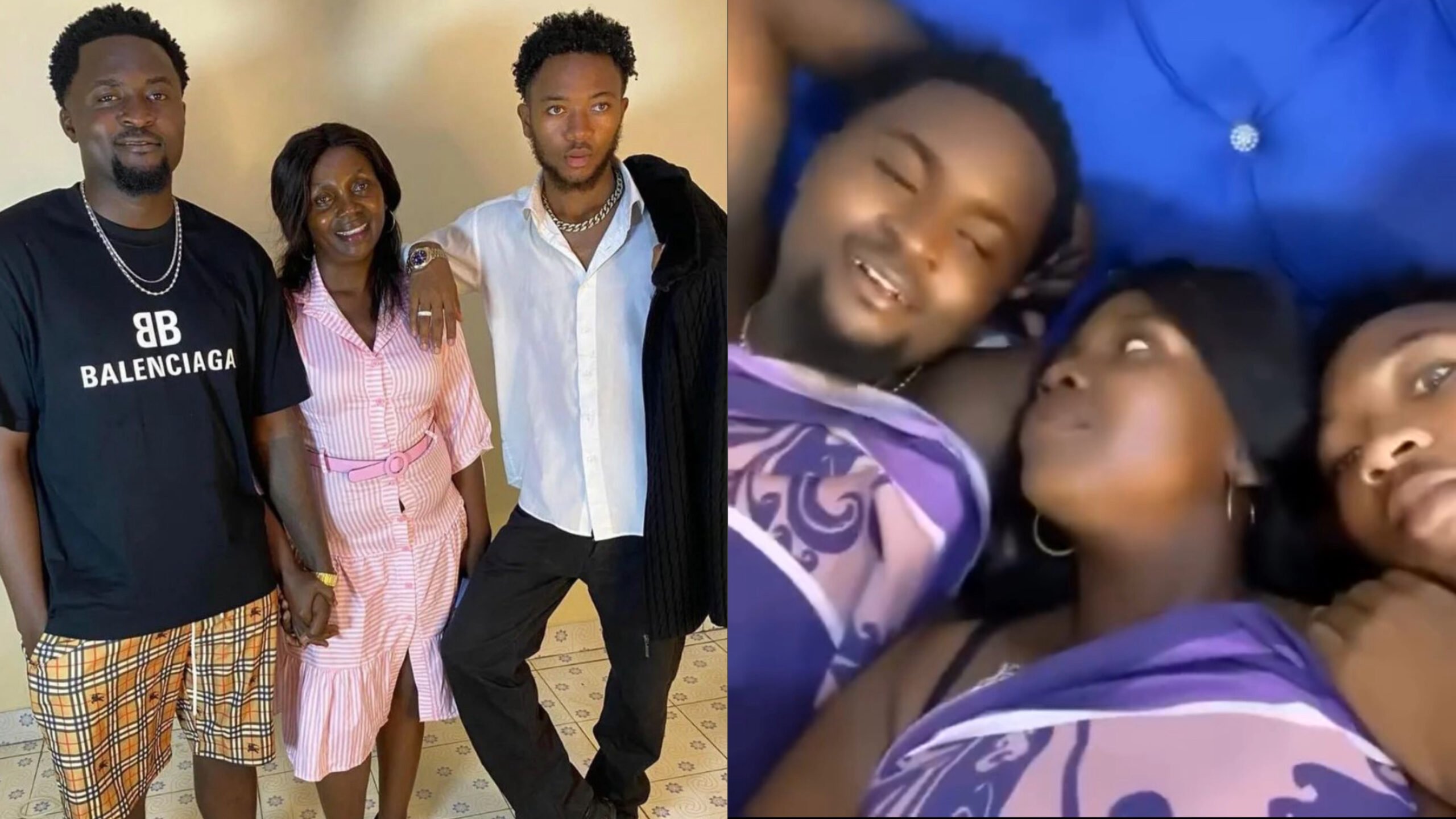 Meet Cameroonian Lady Married To Two Men, Receiving Double Dose On A Bed At The Same Time