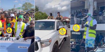 Shatta Wale Meets Buz Stop Boys As He Donates GHS30,000 to the Ghanaian Volunteer Cleaning Group