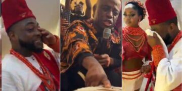 Davido Cries As Chioma’s Father Prays For Him To Bless Their Marriage