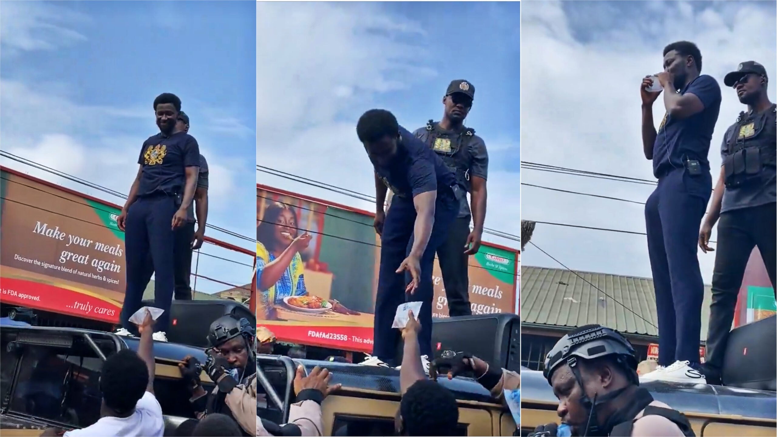 WATCH: Cheddar Drinks Sachet Water On The Street Like An Ordinary Ghanaian (VIDEO)