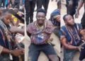 "Odeeshi do yawa": Juju man in tears after daring Ghana police and loosing his vanishing powers - VIDEO