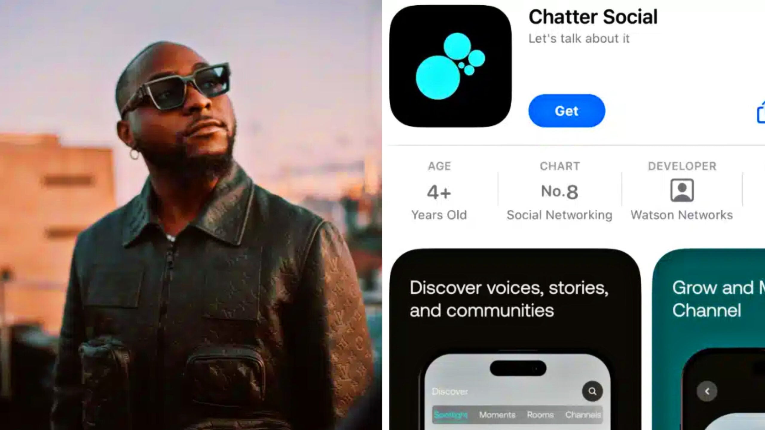 Nigerian Singer Davido Launches His Own New Social Media Application, Chatter