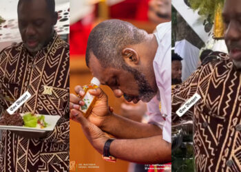 Humble NAPO Serving Food To Ordinary Ghanaians During Send-Off Party Warms Hearts - VIDEO