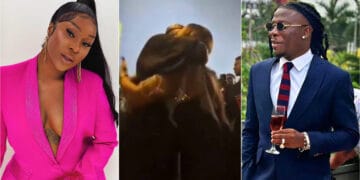 Stonebwoy hugs Efia Odo At Ridge Condos in Kumasi to end feud (Video)