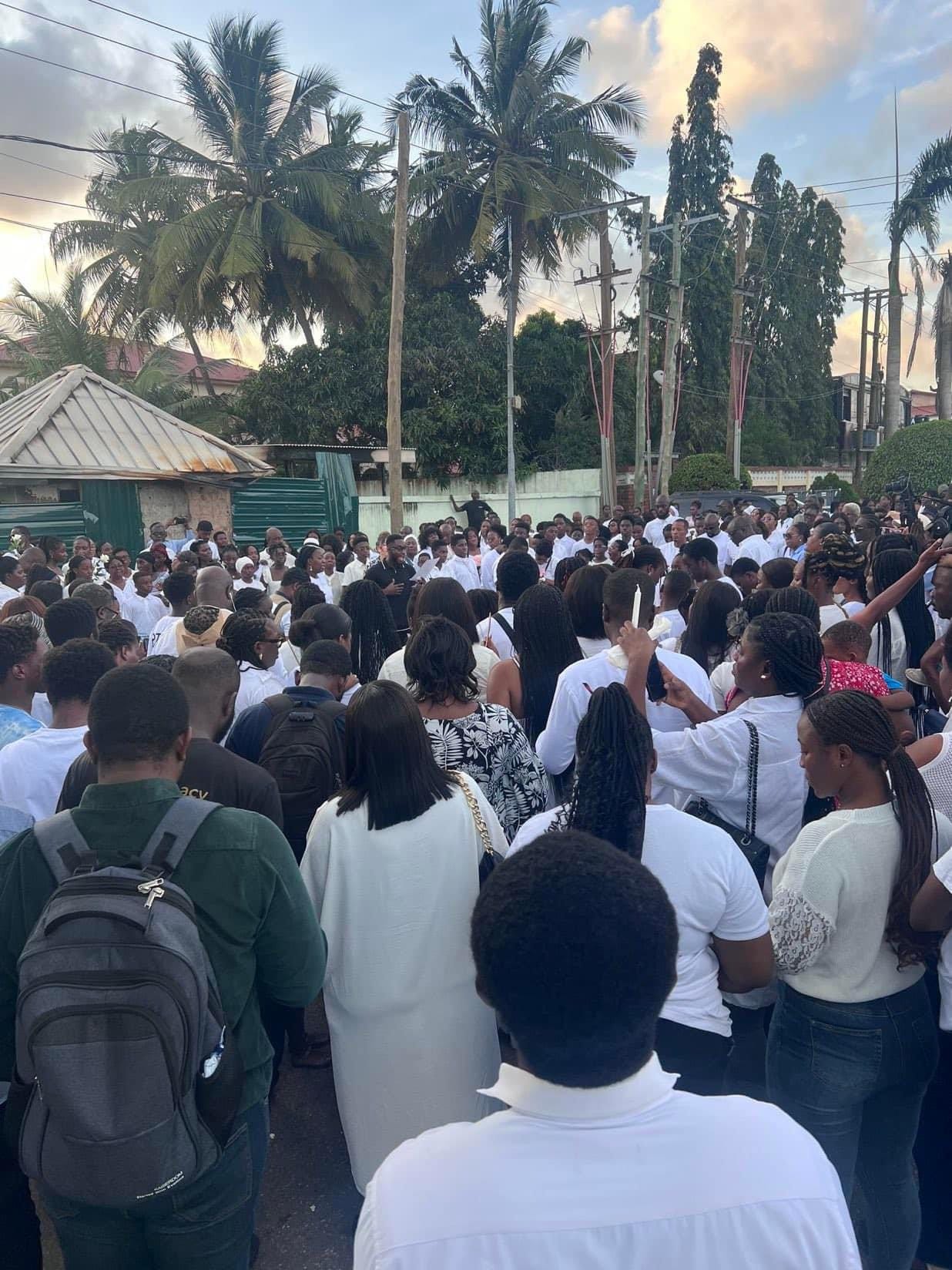 Community gathers for candlelight Vigil to honor Maame Dwomoh and Justine Agbenu