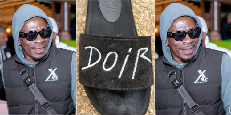 Shatta Wale Shows Off Fake Dior Slippers Amid Calvin Klein Saga