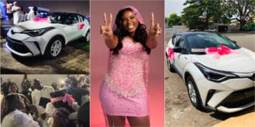 Afronita In Tears After Gifted 2023 Toyota C-HR Worth Around $60,000 on Her 21st Birthday