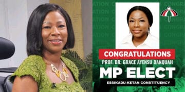 Prof. Dr. Grace Ayensu-Danquah Makes History in Essikado-Ketan Constituency After Deafeatinfg Charles Onuawonto