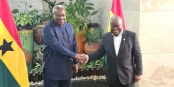 VIDEO: John Mahama Meets Akufo-Addo At The Jubilee House To Begin His Transition Process