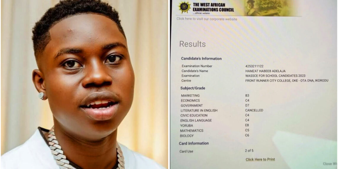 Peller Shares His WASSCE Results After Securing University Admission In Lagos