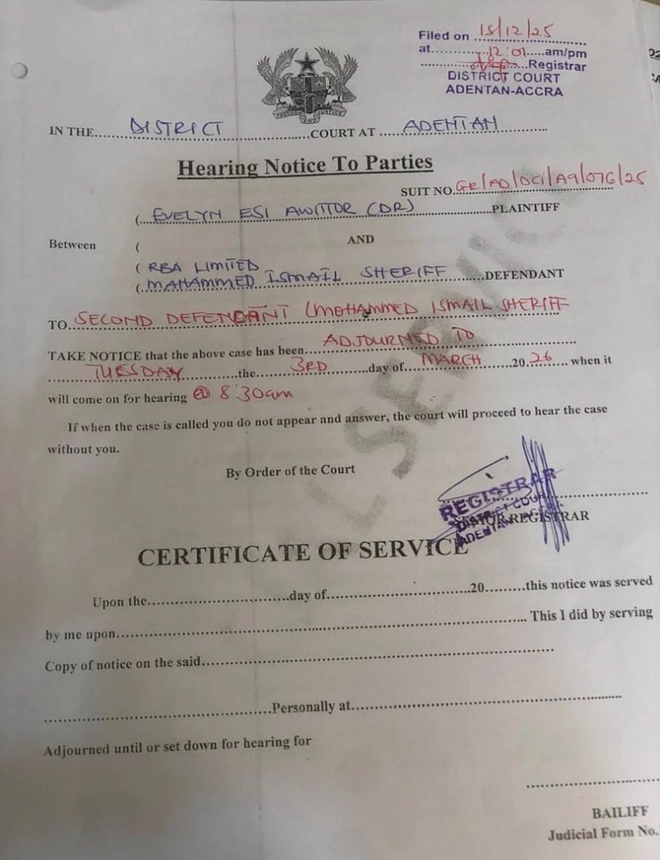 Court writ to Black Sherif photo credit: modernghana