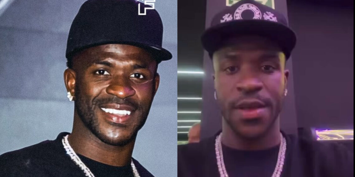 Vinicius Jr. showing his new appearance after a reported chin harmonisation procedure