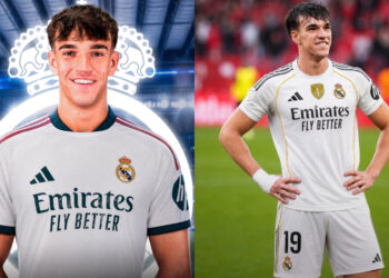Carlos Espi net worth 2026 — Real Madrid rising star and football sensation in his new club kit
