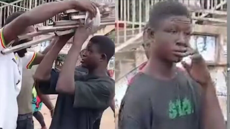 Strika Allegedly Caught Stealing Metal Scraps in Accra; Video Goes Viral