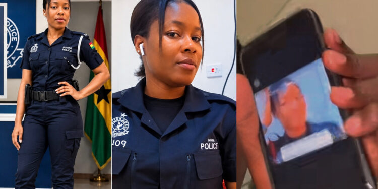 A smartphone displaying a WhatsApp interface symbolizing the viral leak of a Ghana Police officer's private video shared in a police WhatsApp group.