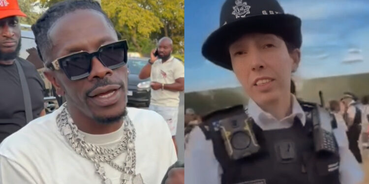 UK Police officers storm the Shatta Fest UK 2026 concert grounds in London as they order mass evacuation of fans after gas explosion and overcrowding at Shatta Wale's London show